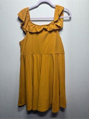 Knitworks Mustard Yellow Eyelet Ruffle Sundress